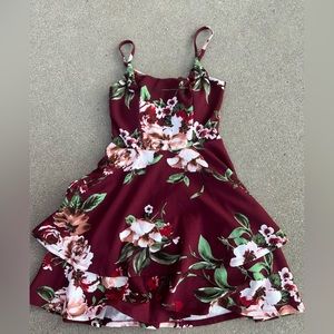 Jun & Ivy Red Floral Cutout Dress